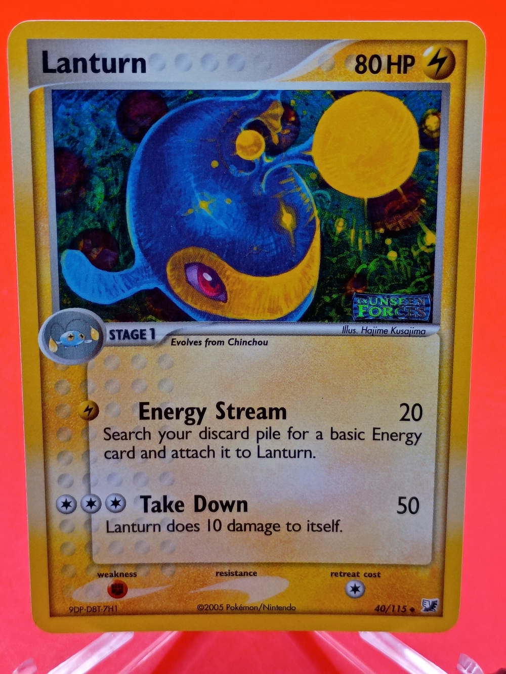 Lanturn 40/115 EX Unseen Forces Reverse Holo Stamp Near Mint Pokémon